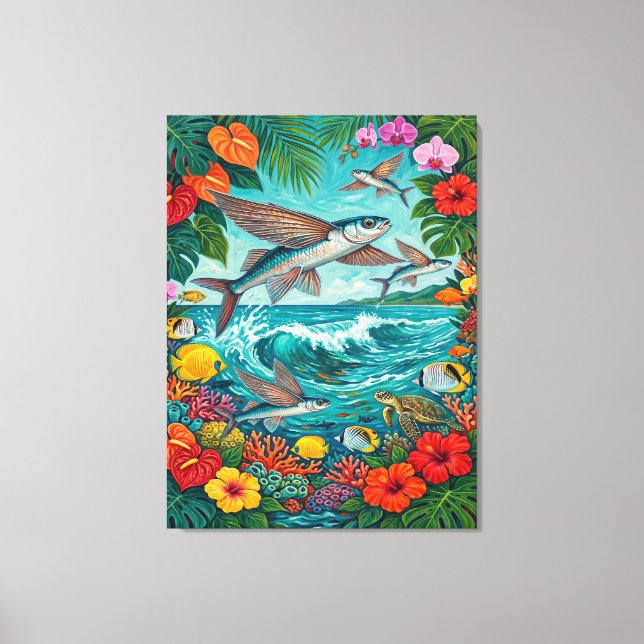Malolo and surf art canvas print (Front)