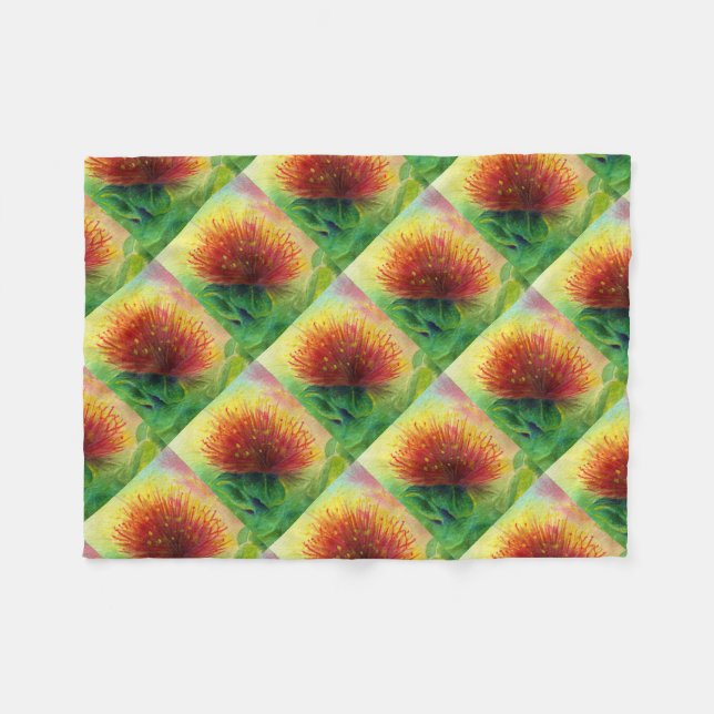 Malorie Arisumi Ohia Lehua Fleece blanket (Front (Horizontal))