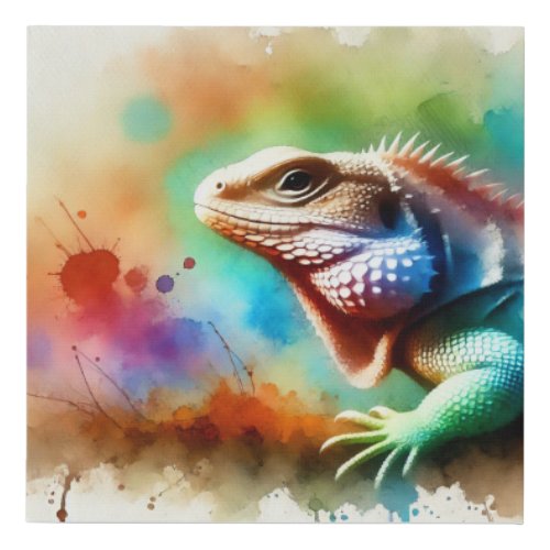 Malpelo Lizard 280624AREF102 _ Watercolor Faux Canvas Print