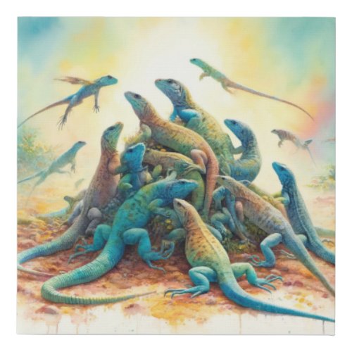 Malpelo Lizard AREF7406 _ Watercolor Faux Canvas Print