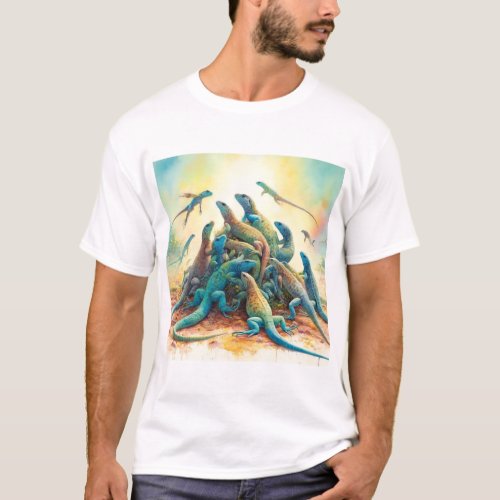 Malpelo Lizard AREF7406 _ Watercolor T_Shirt