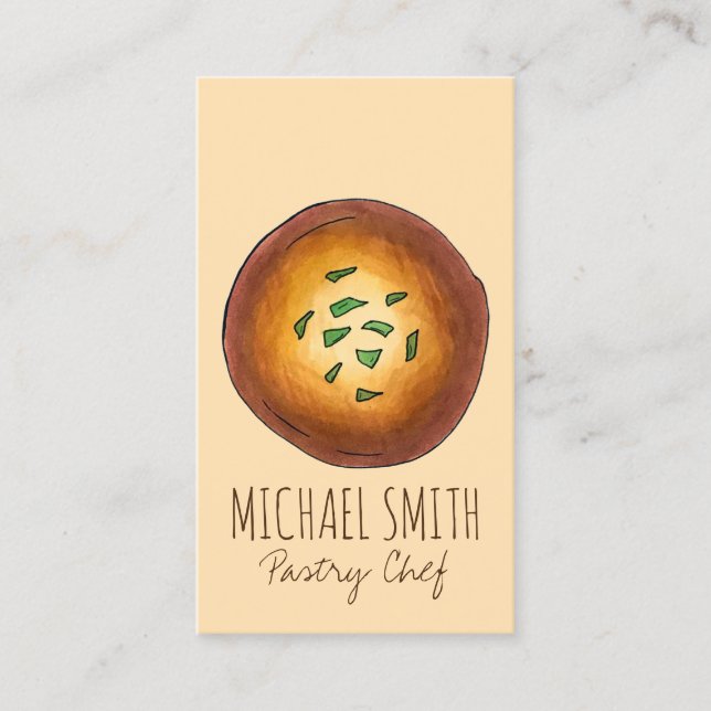 Malpua Indian Pancake Mithai Sweet Pastry Chef Business Card (Front)