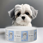 Malshi Dog Bowl with Customizable Text<br><div class="desc">This dog bowl with a beautiful image of a Malshi. The background,  image and text are customizable. You also have the option to replace the given image with your own dog's image. Original artwork by W.B.</div>