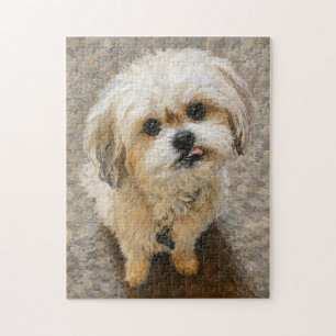 Malshi Dog Jigsaw Puzzle With Grey and Beige