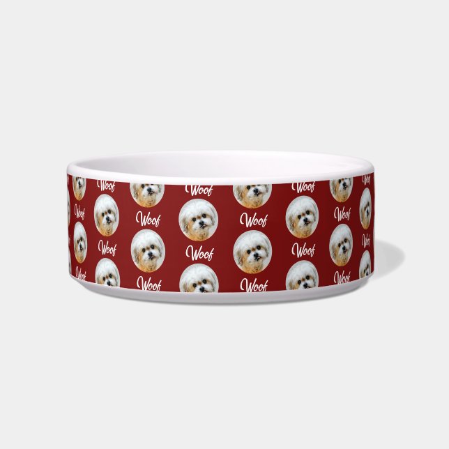Malshi Maroon Dog Bowl (Front)