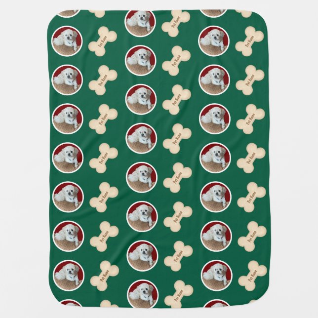 Malshi With Bone Green Pet Blanket (Front)