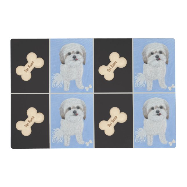 Malshi With Bone Placemat With Text (Back)