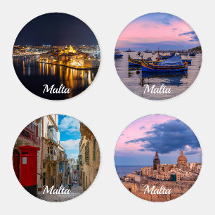 Malta and Valletta landscapes Coaster Set