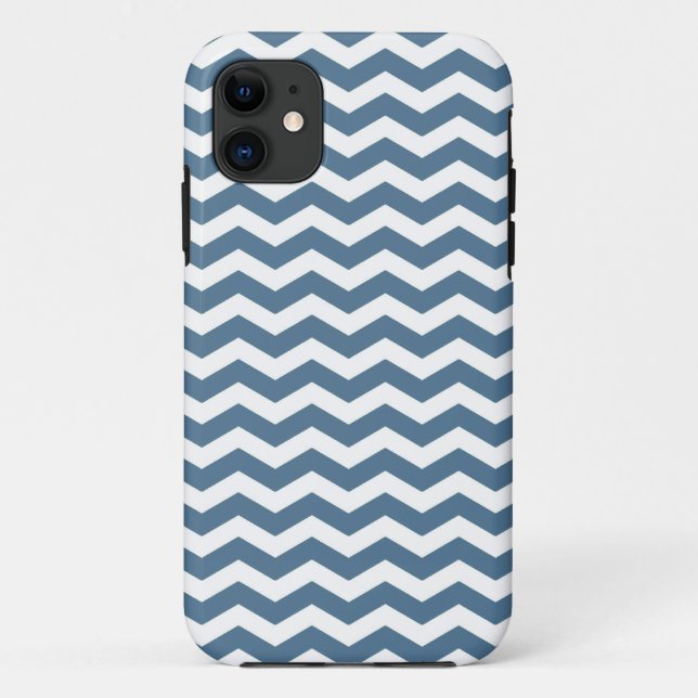 Malta Blue Wave Chevron Case-Mate iPhone Case (Back)