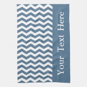 Malta Blue Wave Chevron customizable Towel