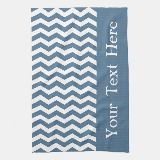Malta Blue Wave Chevron customizable Towel (Vertical)