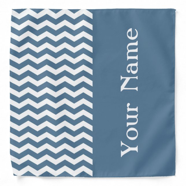 Malta Blue Wave Chevron with name Bandana (Front)