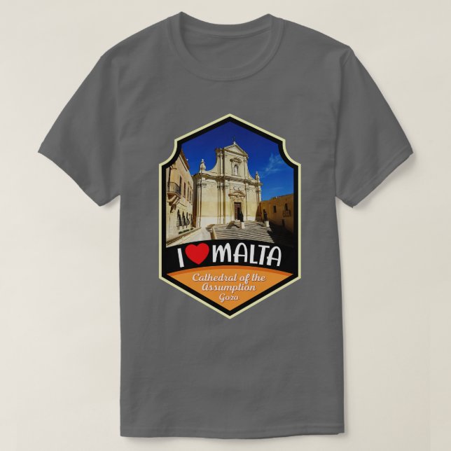 Malta Cathedral Of The Assumption Gozo T-Shirt (Design Front)