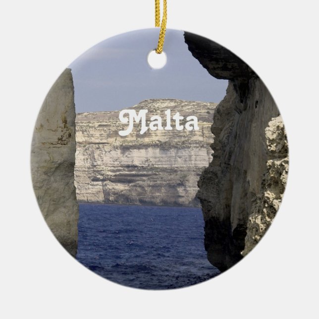 Malta Coast Ceramic Ornament (Front)