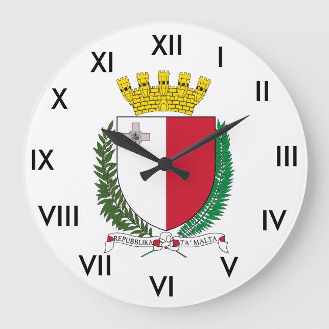 Malta Coat of Arms Clock (Front)