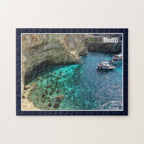 Malta Comino Blue Lagoon Turquoise Blue Water Jigsaw Puzzle