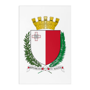 Malta country coat arms symbol emblem flag acrylic print