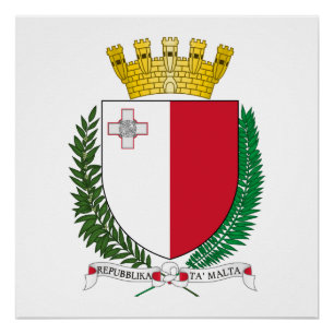 Malta country coat arms symbol emblem flag poster