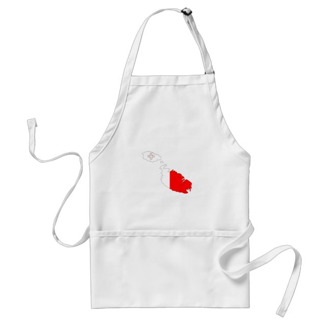 malta country flag map shape silhouette symbol adult apron (Front)