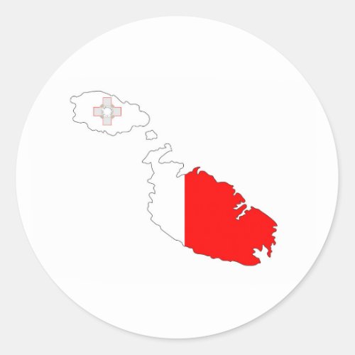 malta country flag map shape silhouette symbol classic round sticker