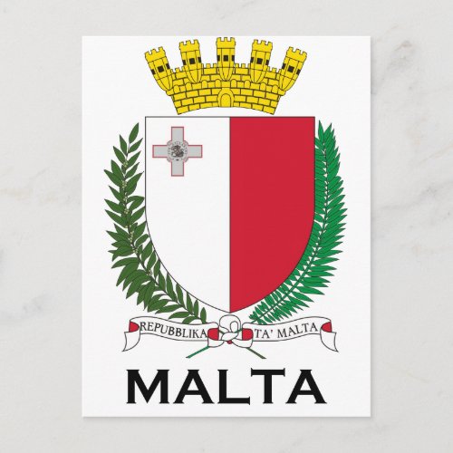 MALTA _ emblemcoat of armssymbolflag Postcard