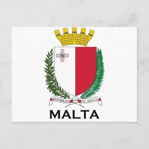 MALTA _ emblemcoat of armssymbolflag Postcard