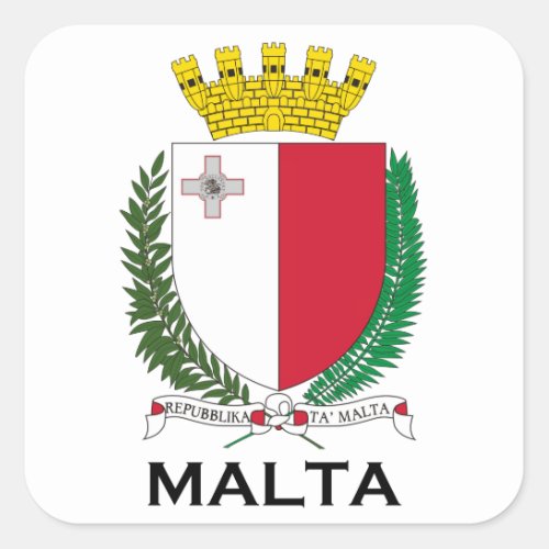 MALTA _ emblemcoat of armssymbolflag Square Sticker
