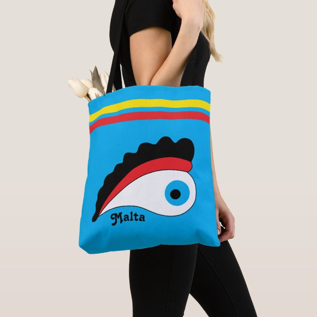 Malta Eye Colourful Tote Bag (Close Up)