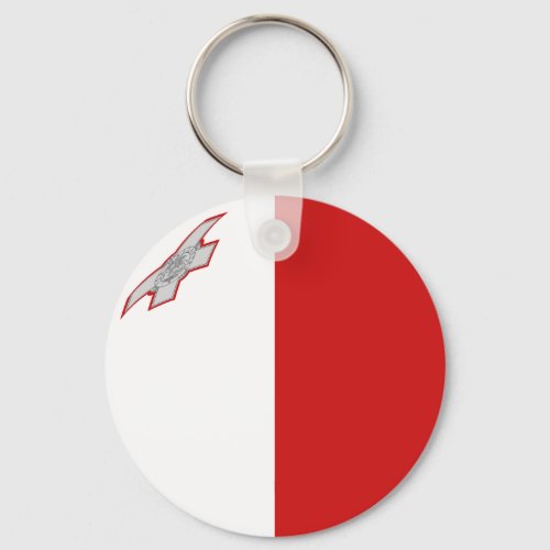 Malta Fisheye Flag Keychain