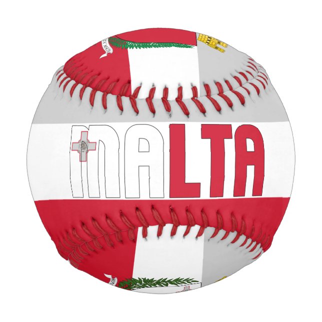Malta Flag and Coat of Arms Patriotic Baseball (Front)