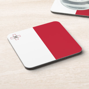 Malta flag beverage coaster