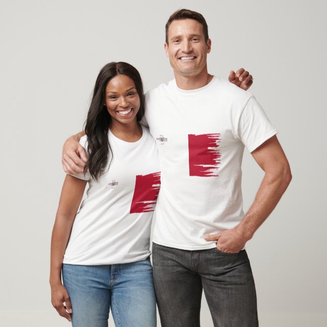 Malta Flag Brush Art T-Shirt (Unisex)