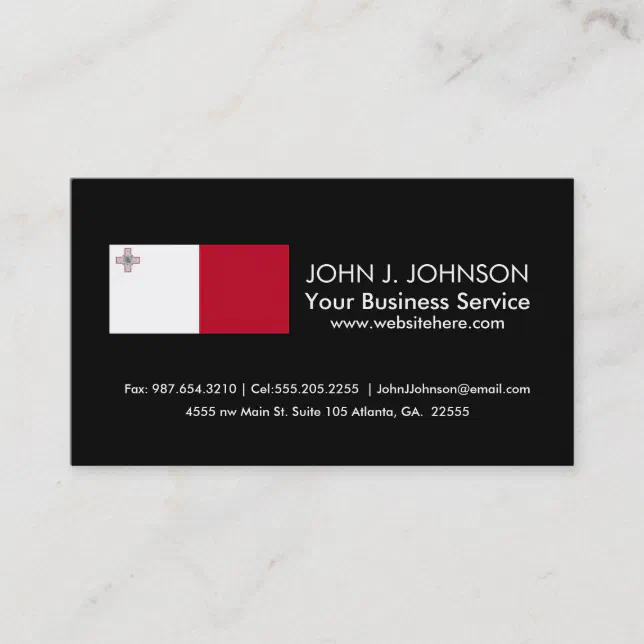 Malta flag business card Zazzle