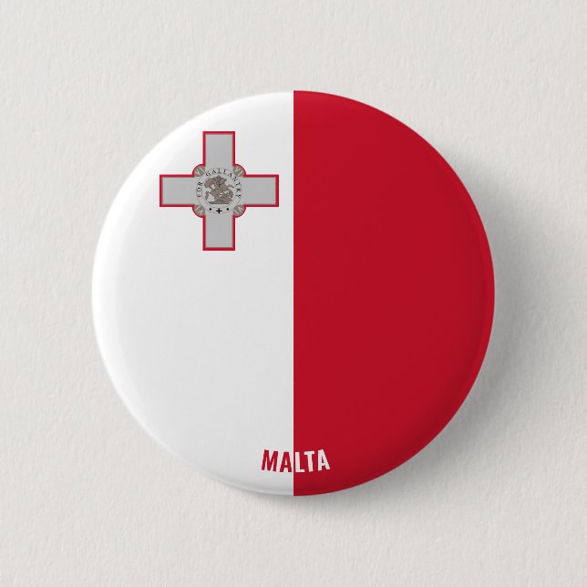 Malta Flag Charming Patriotic Button (Front)
