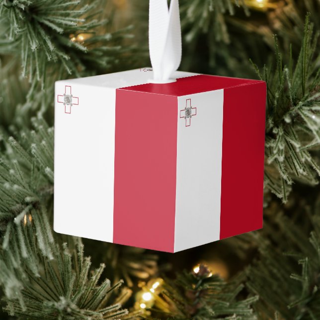 Malta flag cube ornament (Tree)