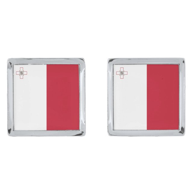 Malta flag cufflinks (Front)