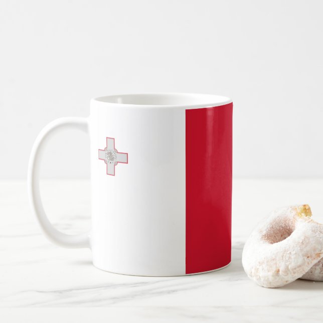 Malta Flag Customizable Coffee Mug (With Donut)