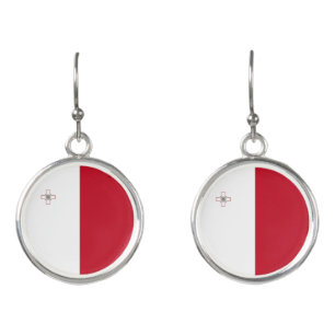Malta flag earrings