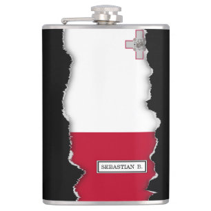 Malta flag flask