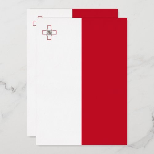 Malta flag foil invitation