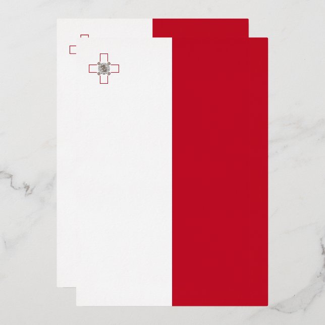 Malta flag foil invitation (Front/Back)