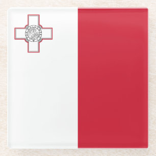 Malta Flag Glass Coaster