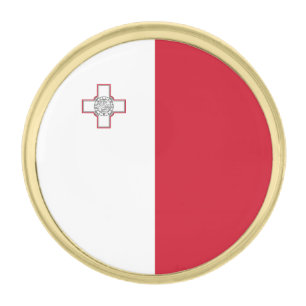 Malta Flag Gold Finish Lapel Pin