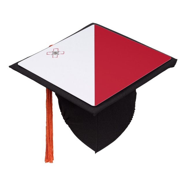 Malta flag graduation cap topper (Angled)