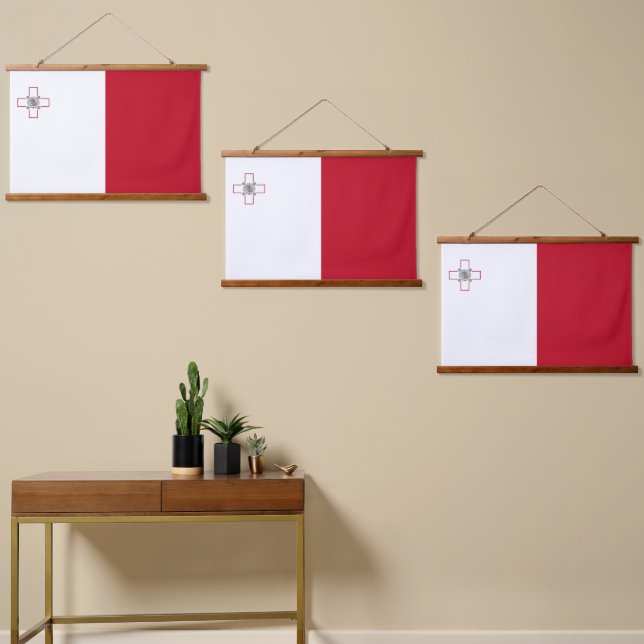 Malta flag hanging tapestry (Asymmetrical)
