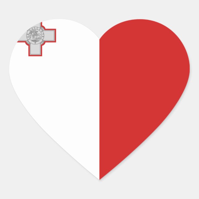 Malta Flag Heart Sticker (Front)