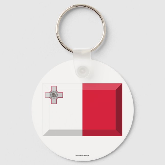 Malta Flag Jewel Keychain (Front)