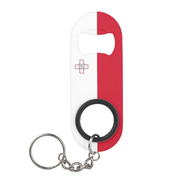 Malta Flag Keychain Bottle Opener (Front)