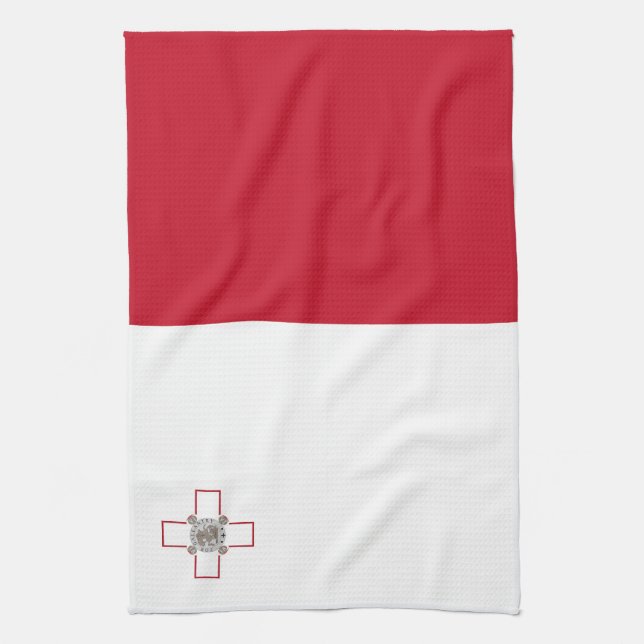 Malta flag kitchen towel (Vertical)