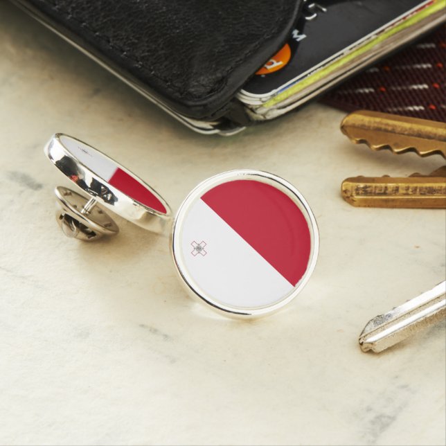Malta flag lapel pin (In Situ)